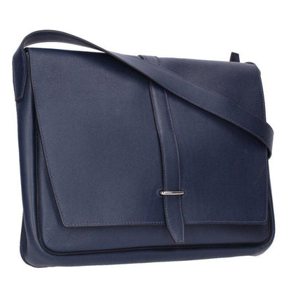 Hermes Ste Bright Togo Blue Nuit Flap Shoulder Bag