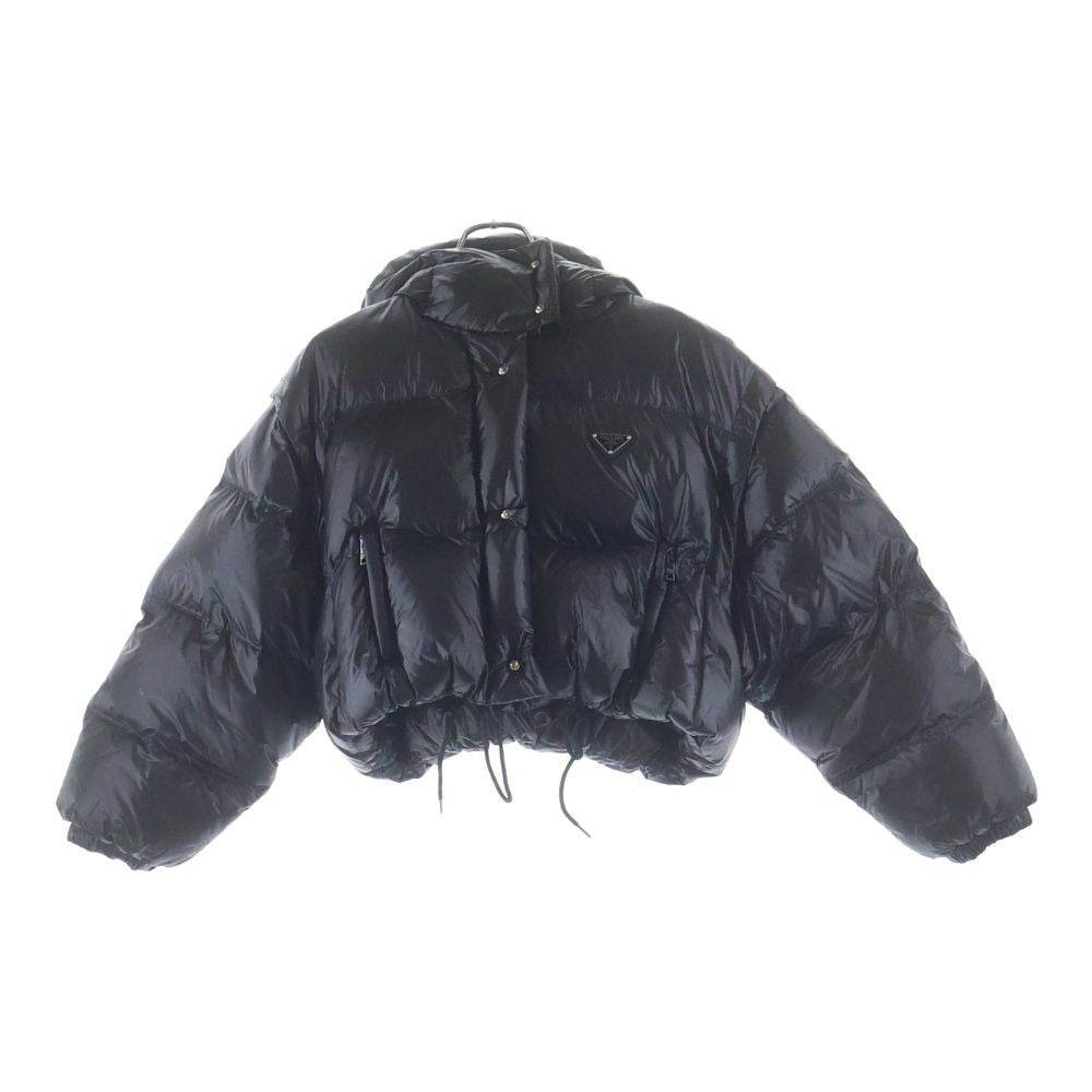 Prada Triangle Logo Short Down Jacket Black