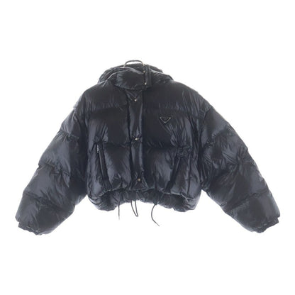Prada Triangle Logo Short Down Jacket Black
