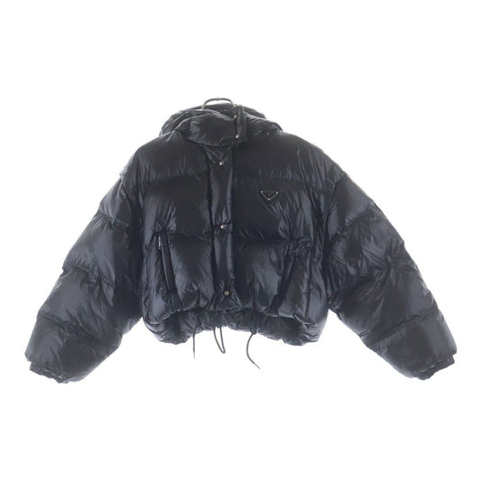 Prada Triangle Logo Short Down Jacket Black