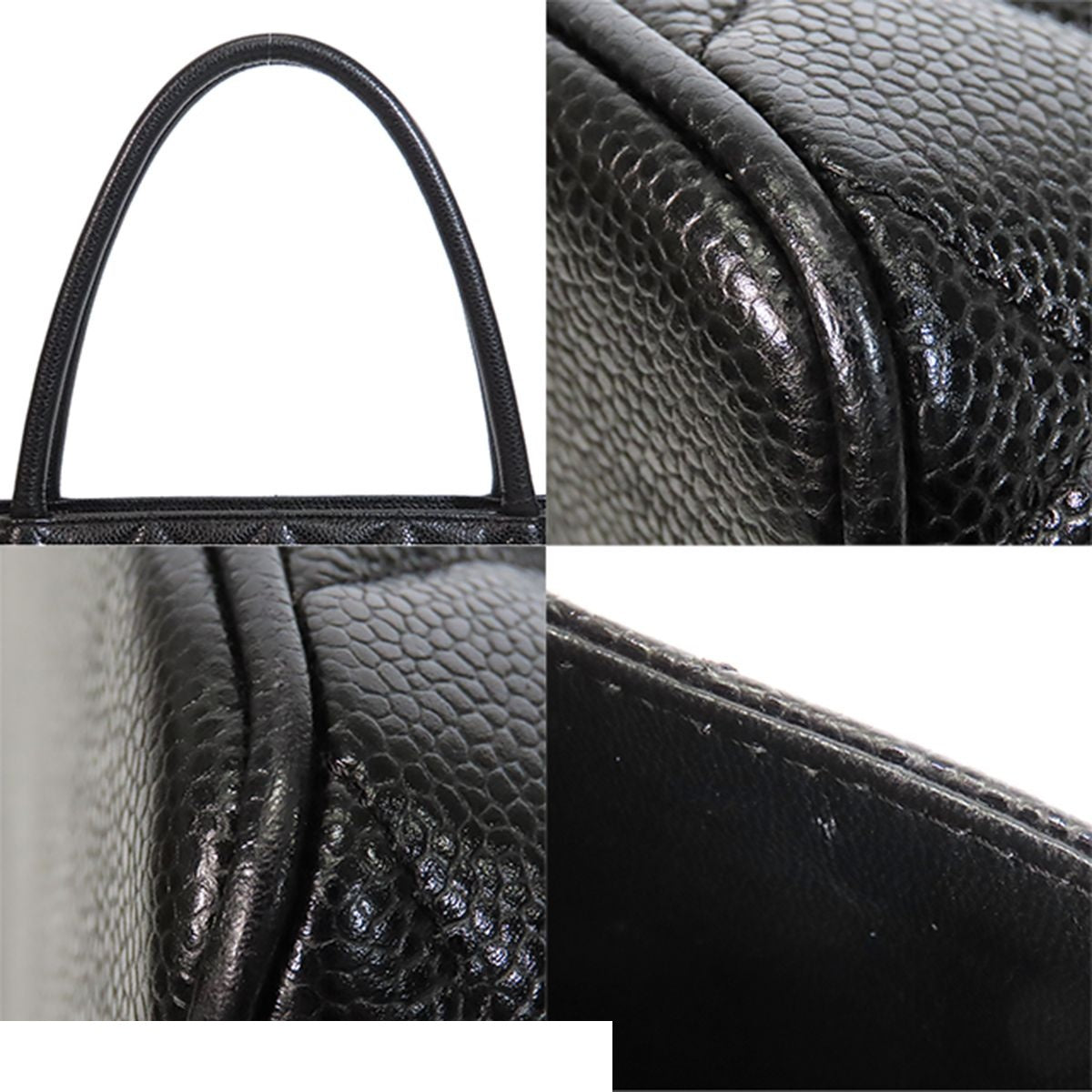 Chanel Reissue Tote Bag Black Gold Caviar Leather Quilted CC Logo — view 5