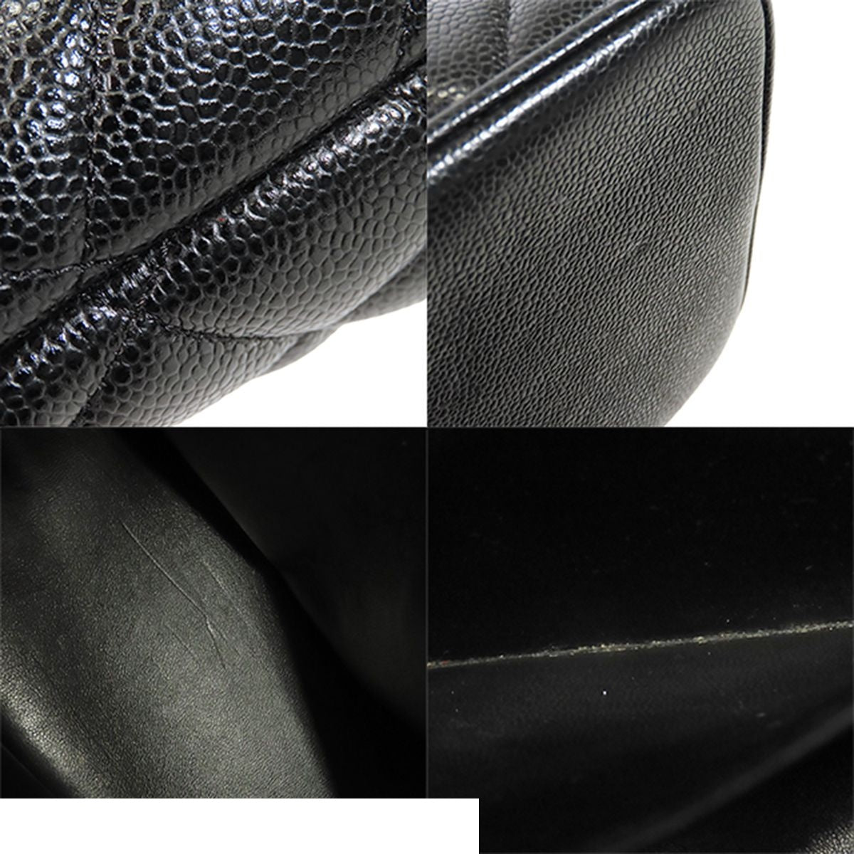 Chanel Reissue Tote Bag Black Gold Caviar Leather Quilted CC Logo — view 7
