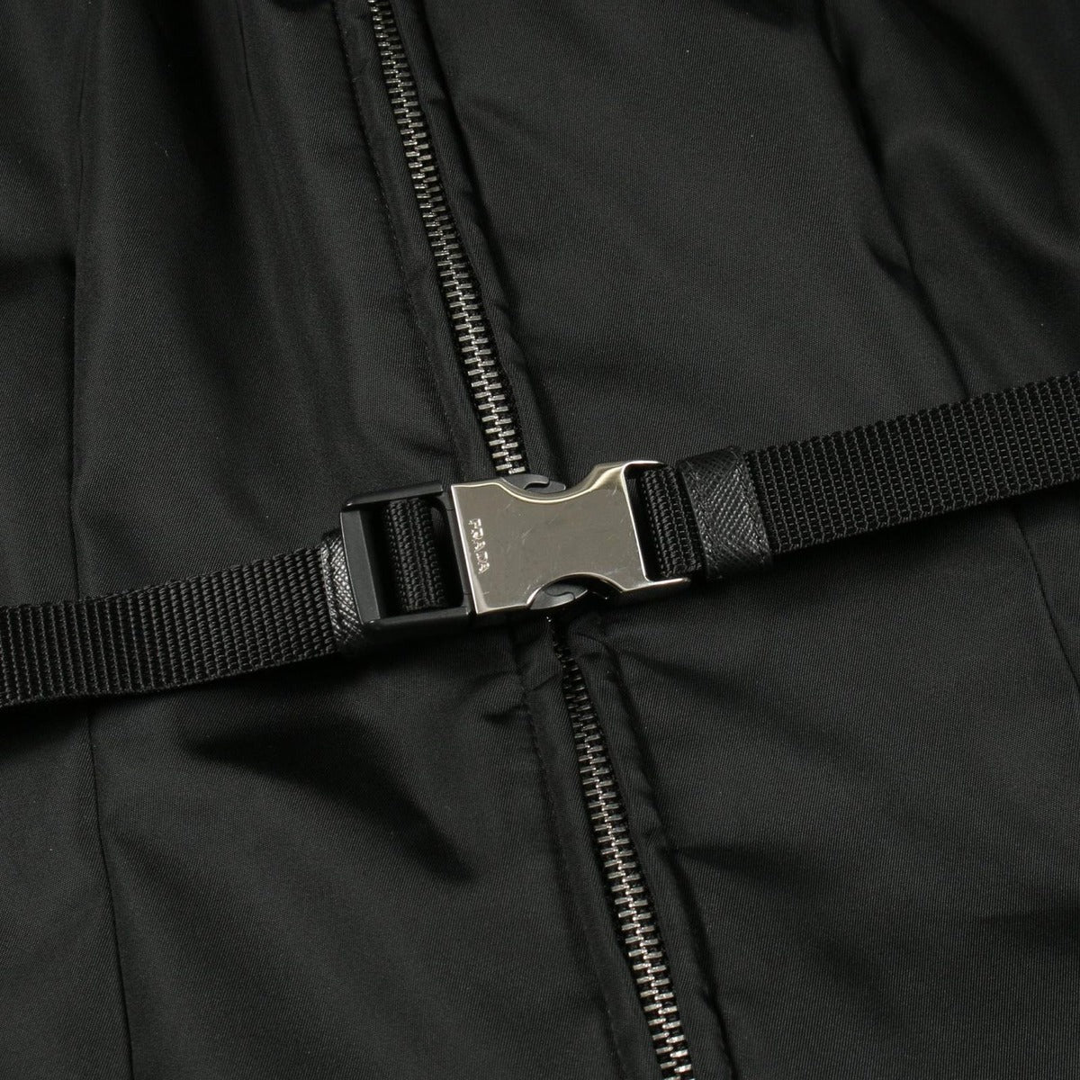Prada Down Jacket Re-Nylon Black Nylon Coat — view 8