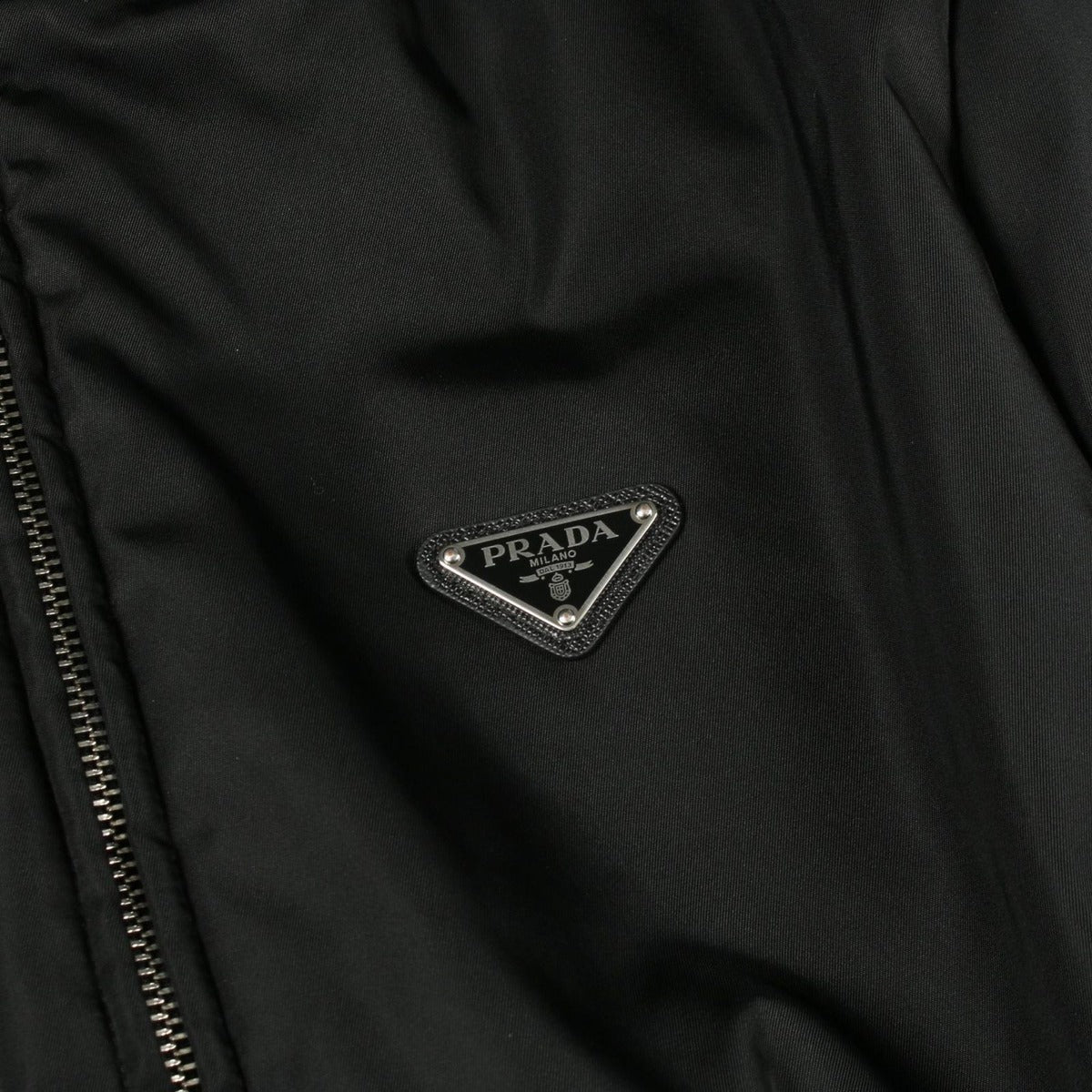 Prada Down Jacket Re-Nylon Black Nylon Coat — view 9