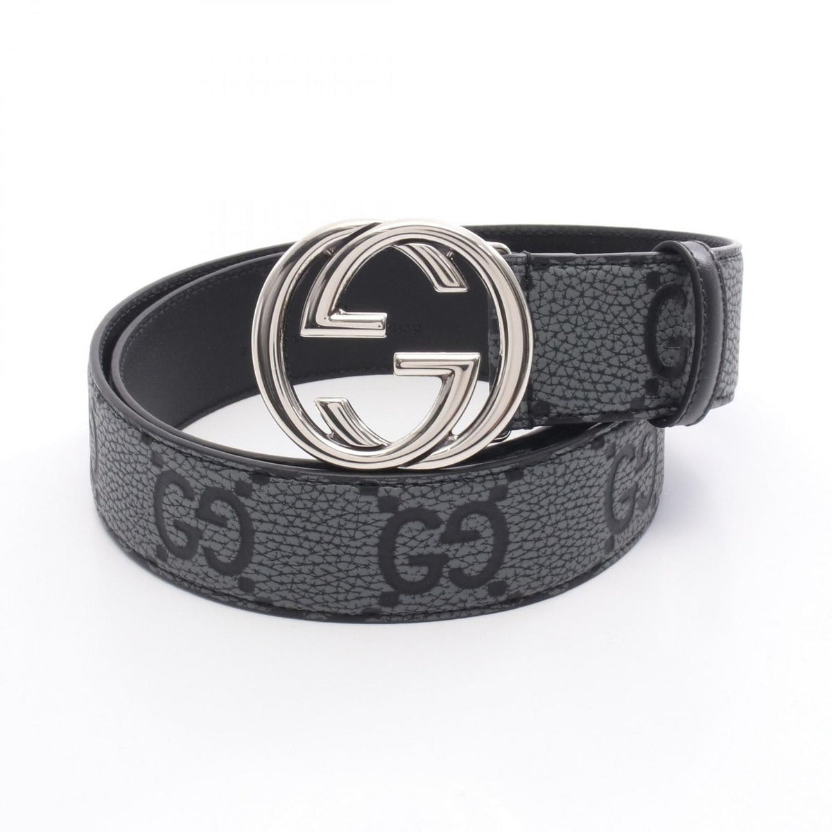 Gucci Belt Interlocking Jumbo GG Wide Black Leather