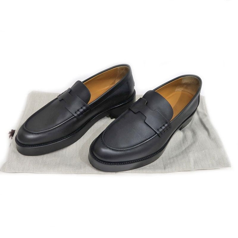 Hermes Moccasins Z Size 36 1 2 Black Leather Shoes — view 10