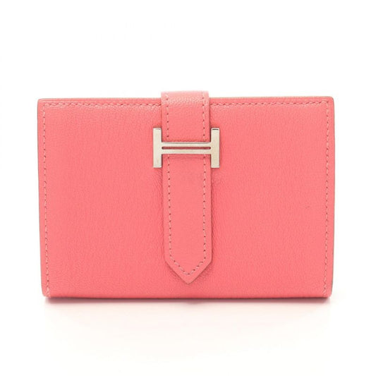 Hermes Card Case Bearn Mini Rose Azalea Leather