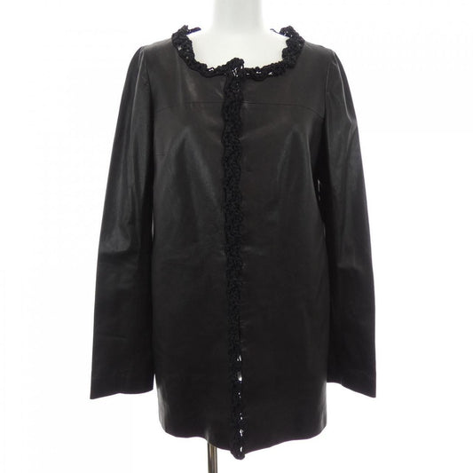 Chanel Leather Jacket Black 34