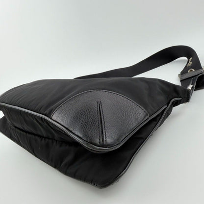 Prada Shoulder Bag Black Nylon Leather Vintage — view 10