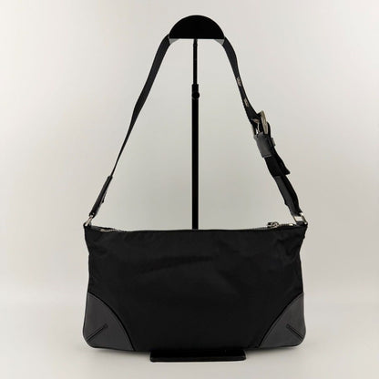 Prada Shoulder Bag Black Nylon Leather Vintage — view 3