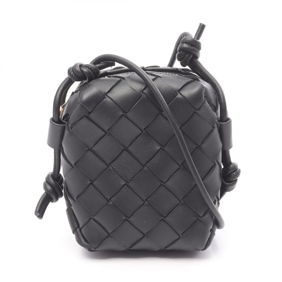Bottega Veneta Shoulder Bag Intrecciato Micro Black Leather