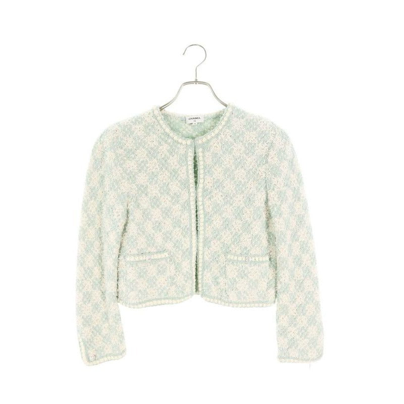 Chanel Colorless Tweed Jacket 38