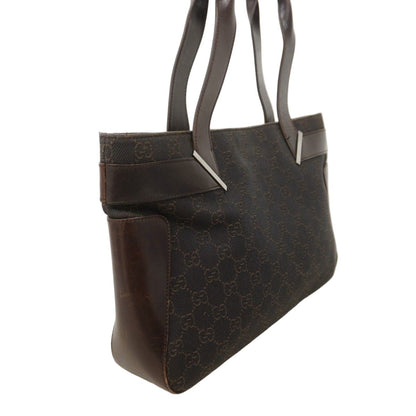Gucci Tote Denim Dark Brown Silver — view 2