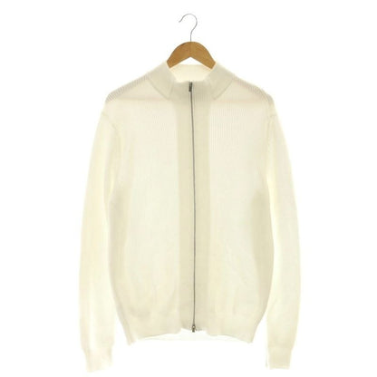 Hermes Cotton Driver's Knit Sweater Zip-up L White CX OS AD