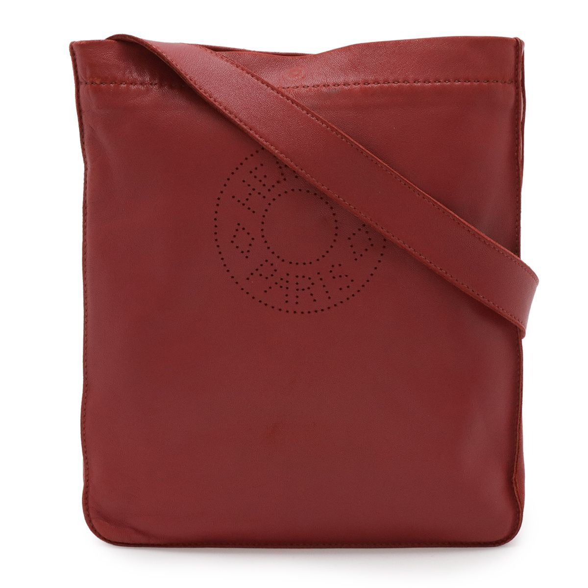 Hermes Clou de Selle Shoulder Bag Pochette Crossbody Punched Lambskin Leather