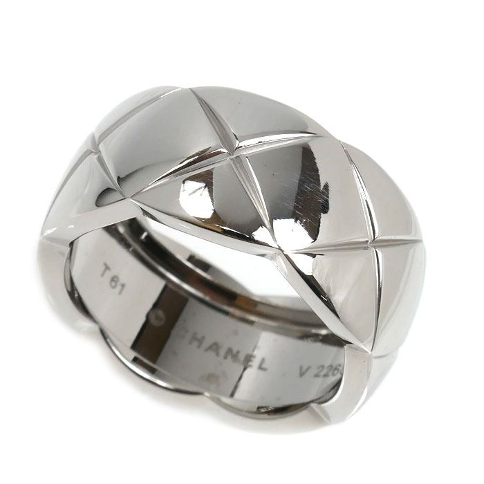 Chanel 18k White Gold Coco Crush Large Ring 61