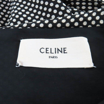 Celine Silk with Ribbon Tie Dot Pattern Dress Black 38 — view 5