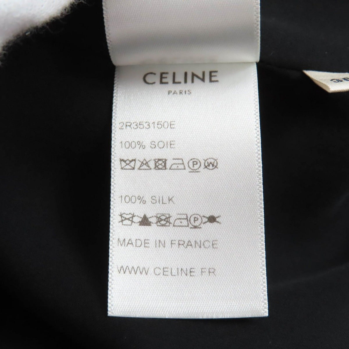 Celine Silk with Ribbon Tie Dot Pattern Dress Black 38 — view 7