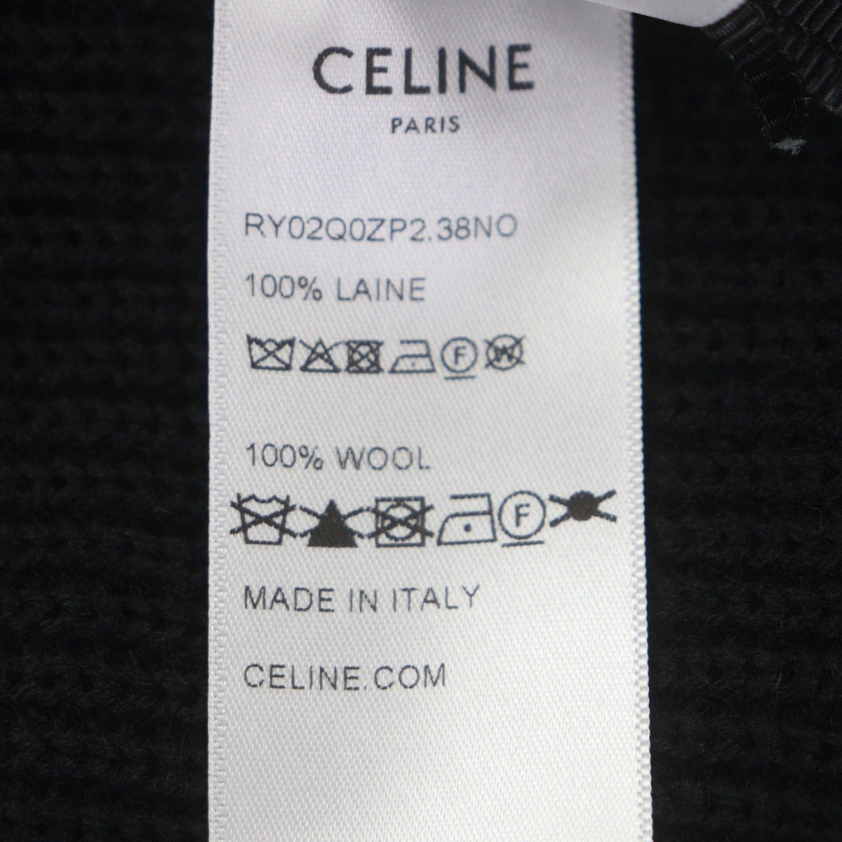 Celine 100% Wool Triomphe Embroidery Half Zip Trucker Knit — view 9