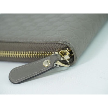 Gucci Shimmer Leather Round Zipper Long Wallet Gray — view 5