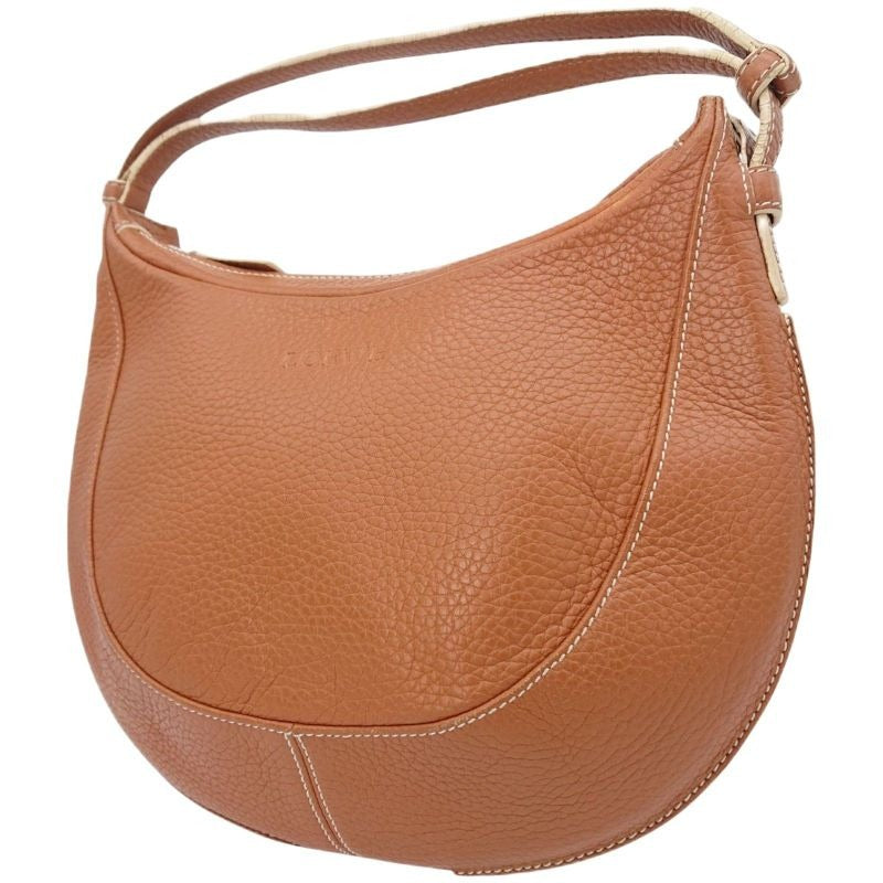 Loewe 2-Way Shoulder Bag Handbag Logo Shape Push Leather Round