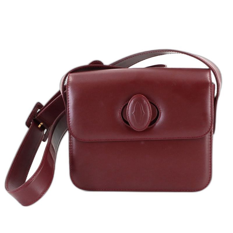 Cartier Must Line Shoulder Bag Leather Bordeaux Gold