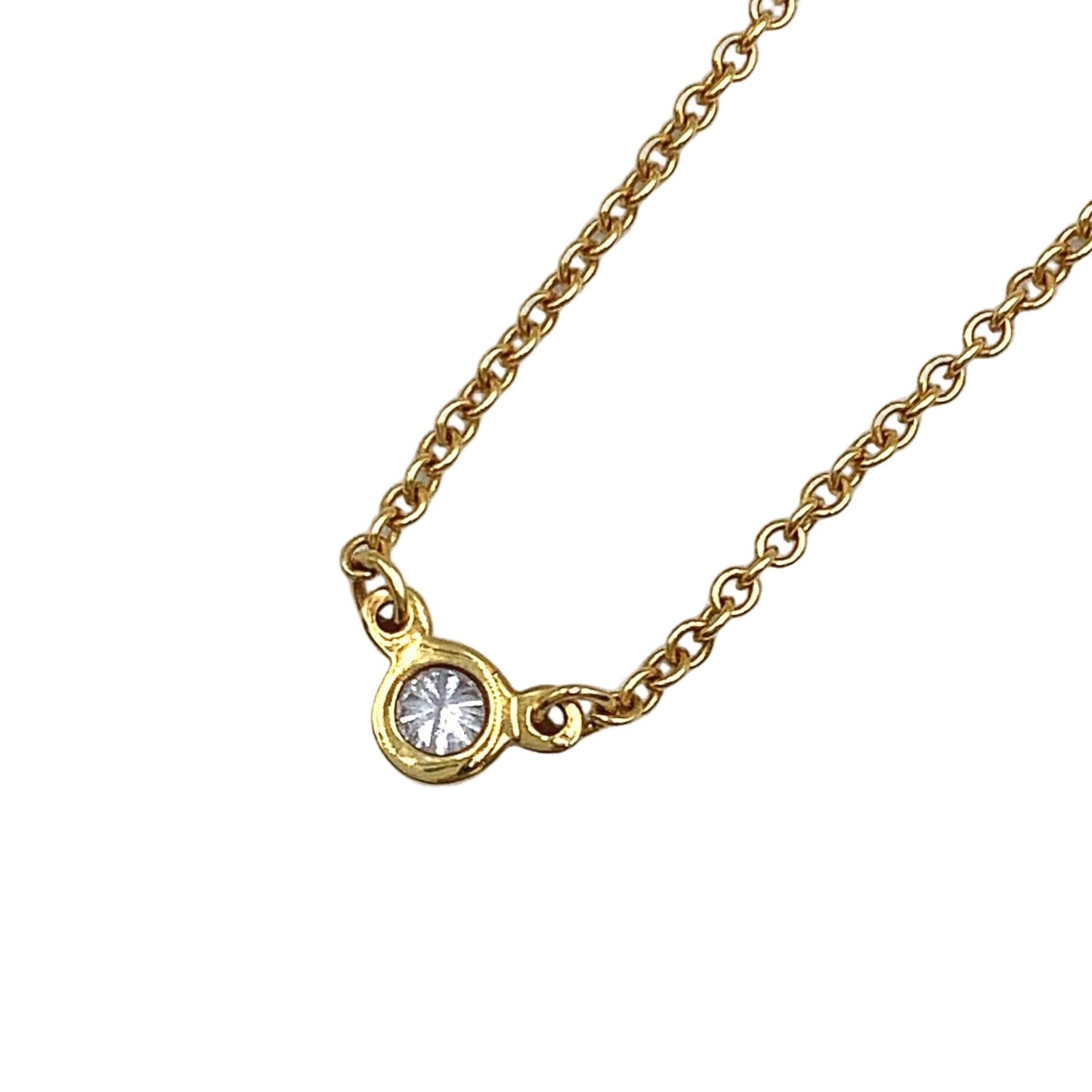 Tiffany & Co Diamond by the Yard Yellow Gold Clear Necklace — view 2