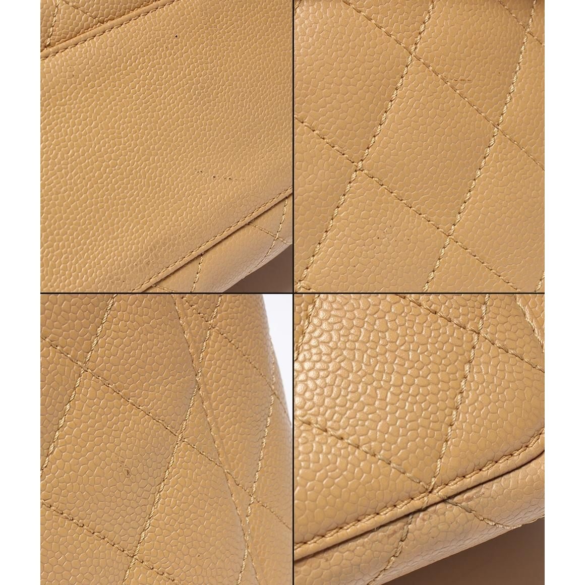 Chanel Handbag Gold Caviar Leather Quilted Top Handle — view 8