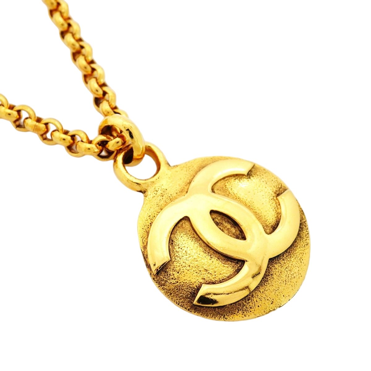 Chanel Necklace Vintage CC Logo Gold Plated — view 2