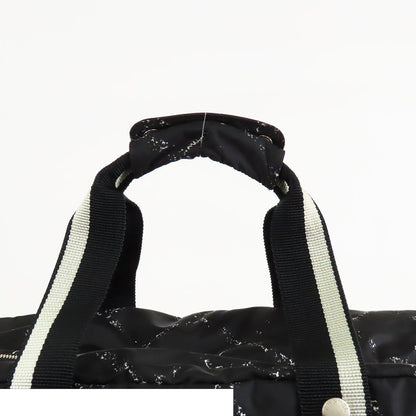 Chanel Vintage Travel Line Boston Bag Black White Silver Nylon 2-Way — view 4