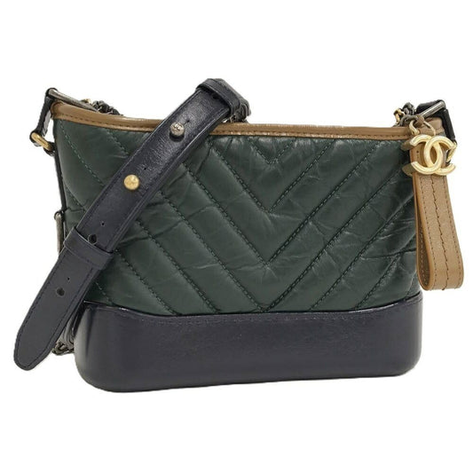 Chanel Gabriel de Chain Shoulder Bag Leather Green