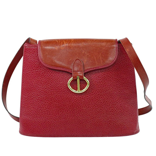 Dior Leather Shoulder Bag Pochette Red