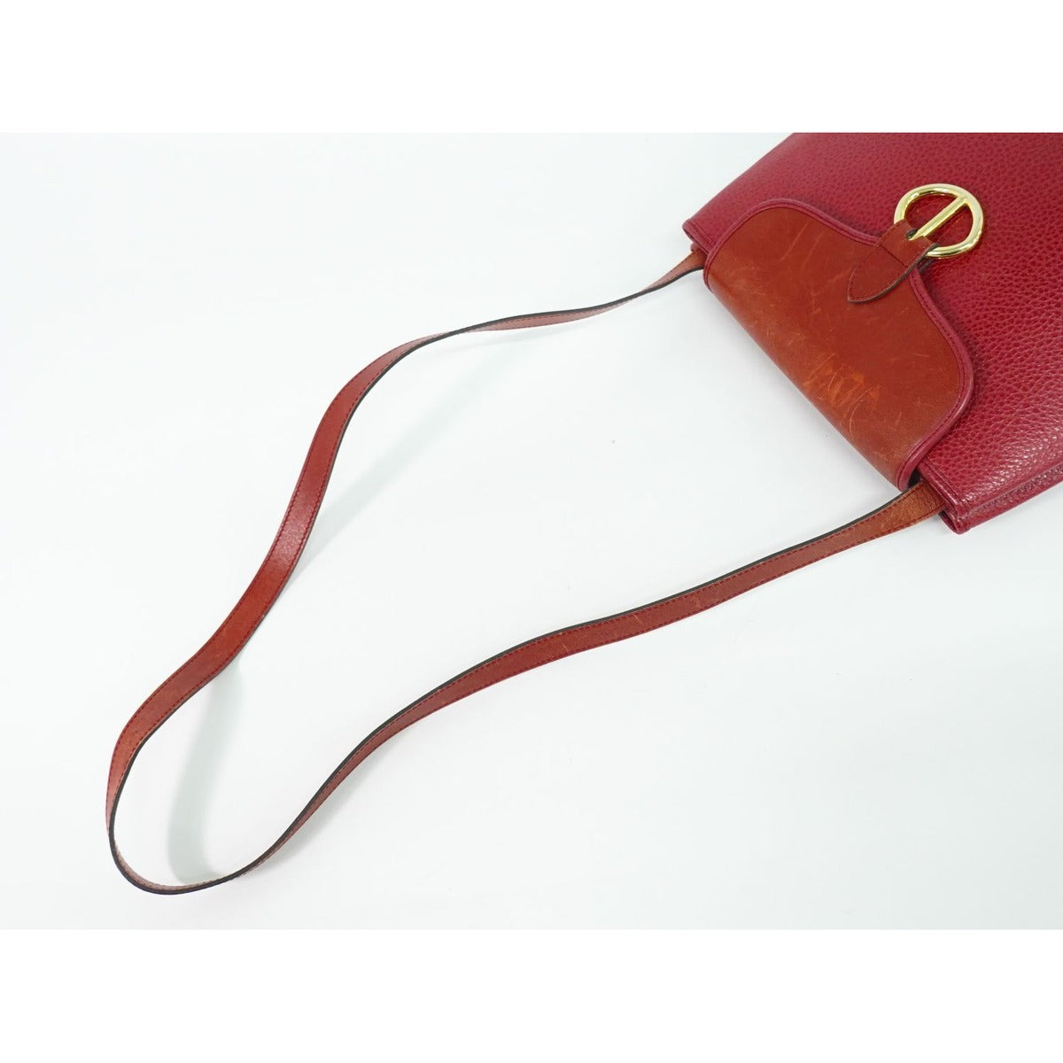Dior Leather Shoulder Bag Pochette Red — view 4