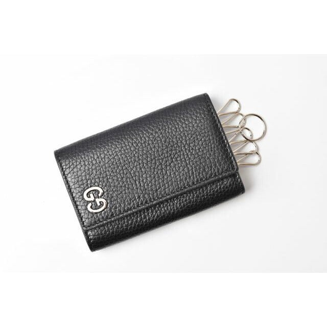 Gucci Key Case Holder 6-stack Leather GG Logo Black Silver — view 2