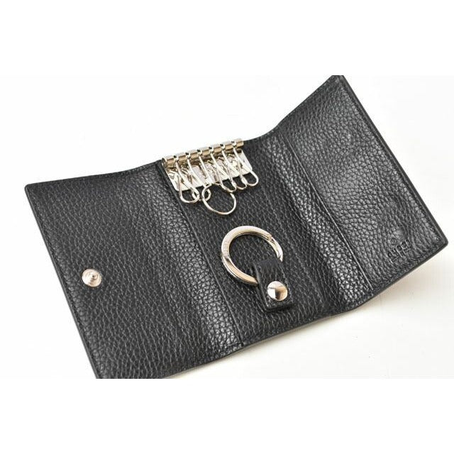 Gucci Key Case Holder 6-stack Leather GG Logo Black Silver — view 7