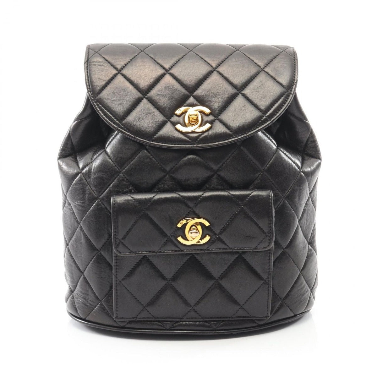 Chanel Backpack Quilted Black Lambskin