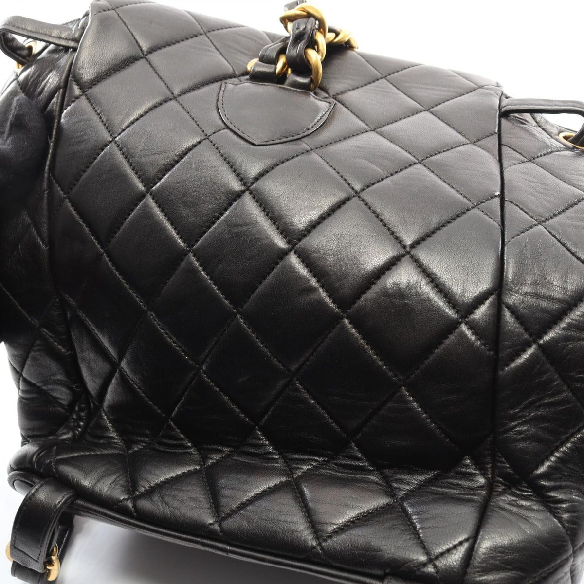 Chanel Backpack Quilted Black Lambskin — view 9