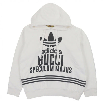 Gucci Adidas 100% Cotton Logo Print Pullover Jacket White Made