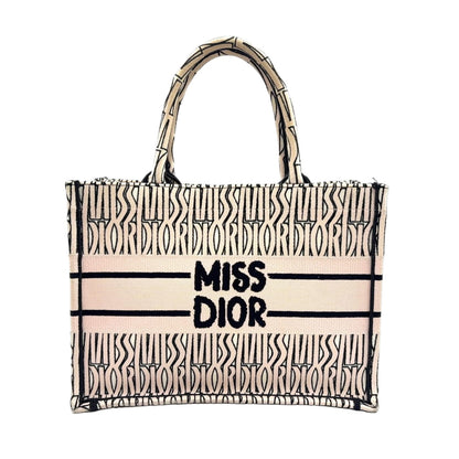 Dior Book Tote Canvas Navy Pink Beige