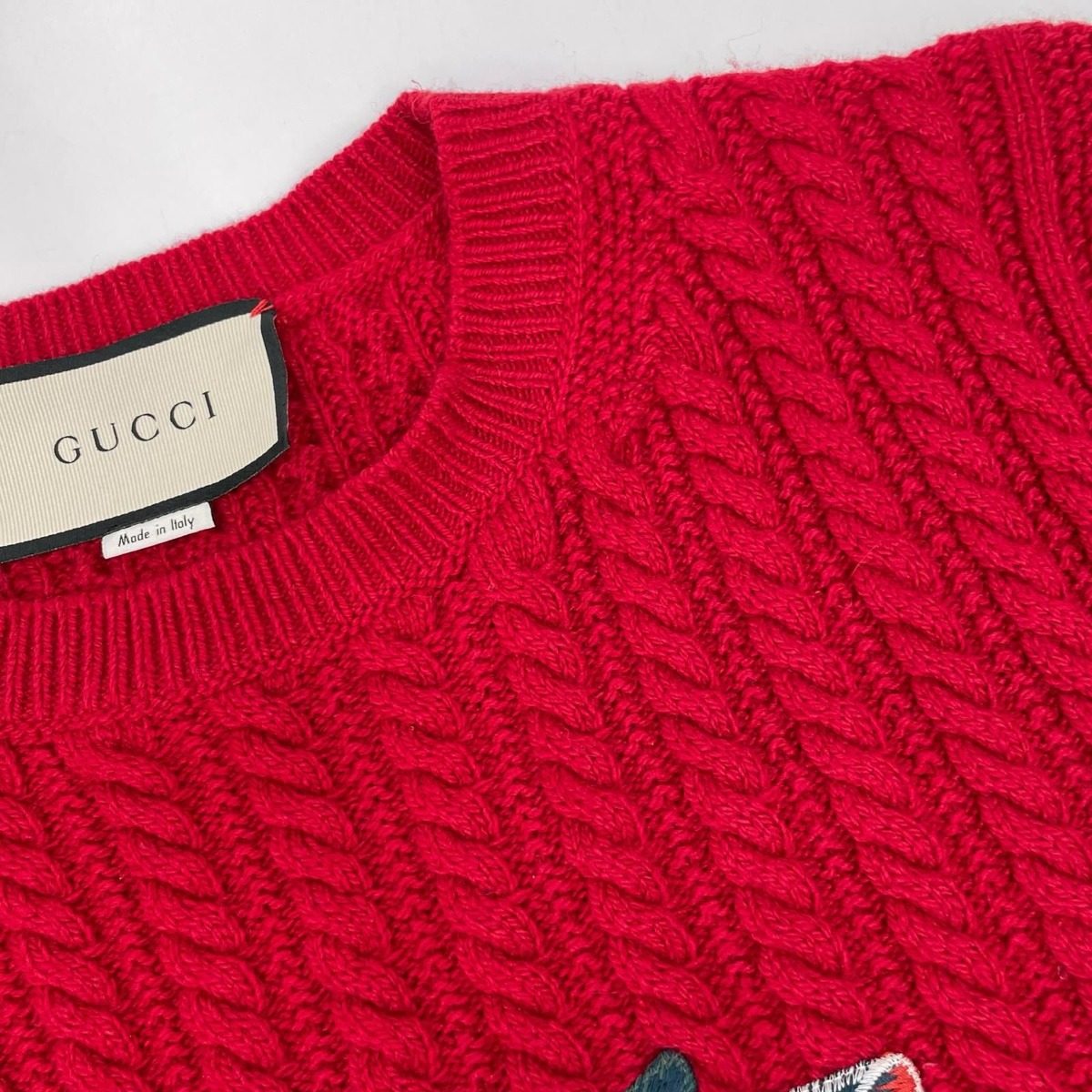Gucci Anger Forest Wolf Embroidery Knit Sweater — view 6