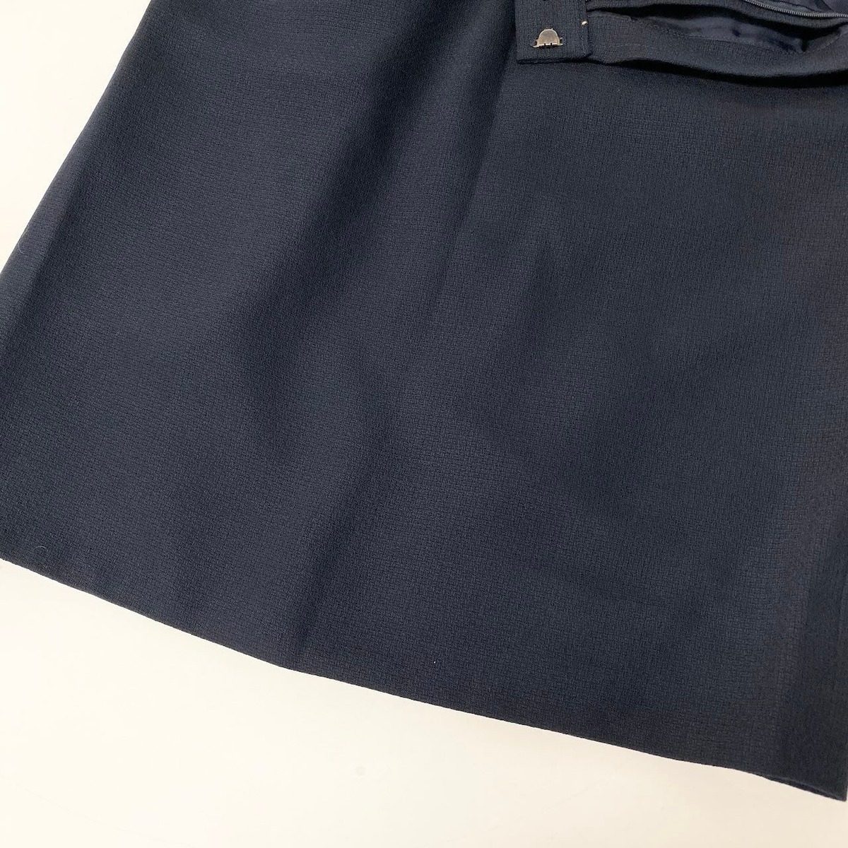 Saint Laurent Yves Skirt Set Jacket Tight Bicolor M Navy Black Wool — view 9