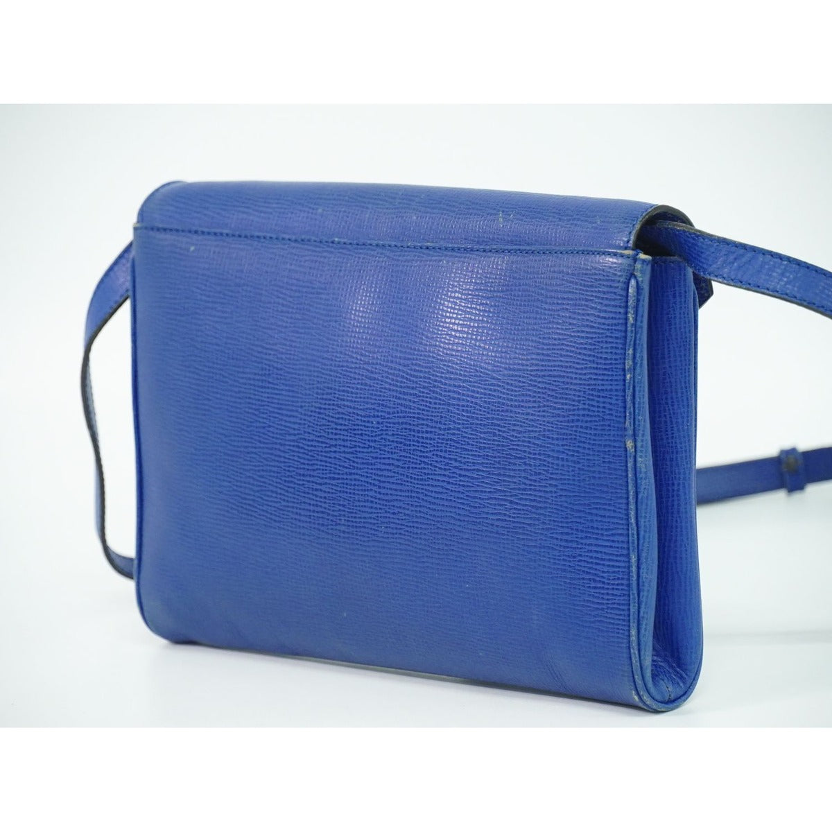 Celine Circle Logo Shoulder Bag Pochette Leather Blue — view 2