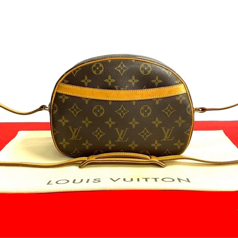 Louis Vuitton Blois Monogram Leather Mini Shoulder Bag Pochette Sacoche Brown