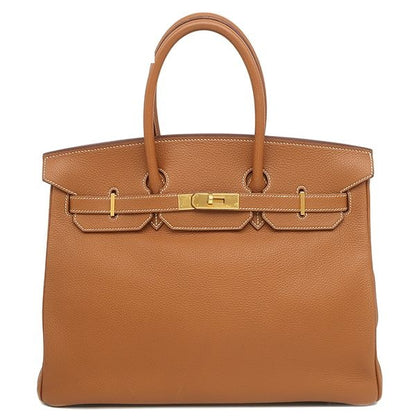 Hermes Handbag Birkin 35 Togo Gold Brown