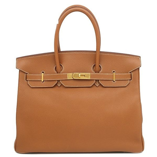 Hermes Handbag Birkin 35 Togo Gold Brown
