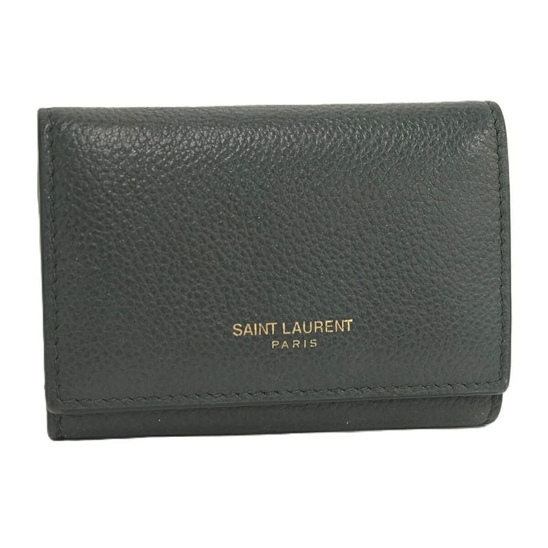 Saint Laurent Paris 6-Ring Key Case Leather Green