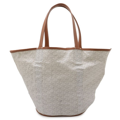 Goyard Bella la Tote Shoulder Bag Reversible Leather White Brown