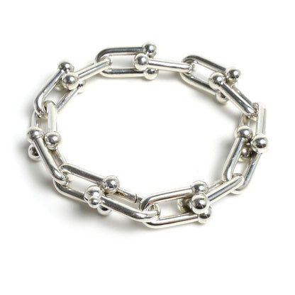 Tiffany & Co 925 Sterling Silver HardWear Large Link Medium Bracelet