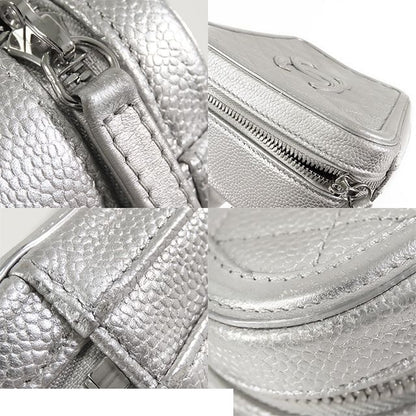 Chanel CC Figly Vanity Silver Caviar Leather 2-Way Shoulder Bag — view 5