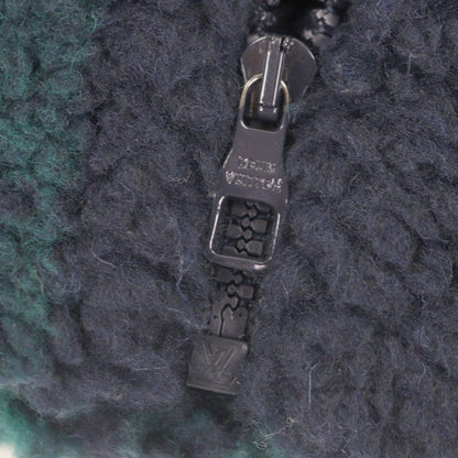 Louis Vuitton Monogram Jacquard Zip Up Fleece Jacket Green Navy — view 6